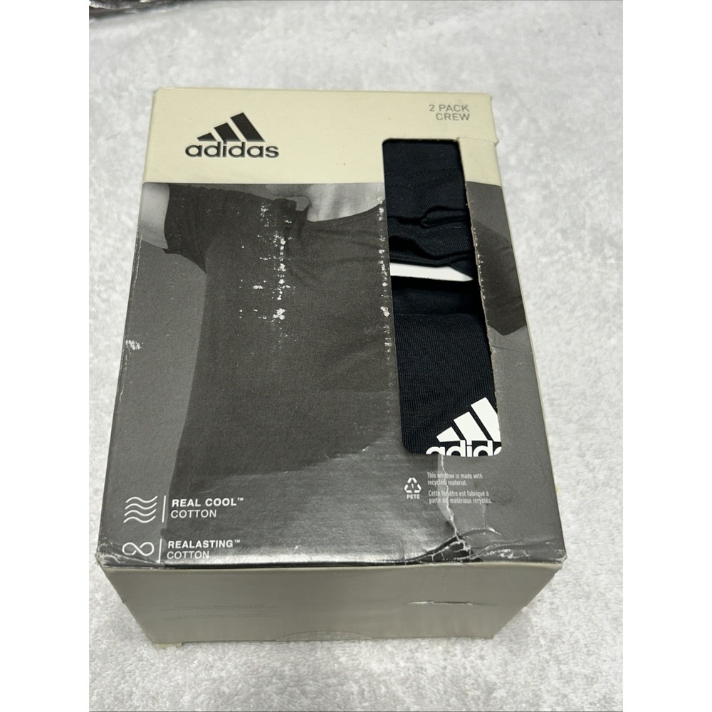 Adidas 2 Pack Men's Active Flex Cotton Crew Neck T-shirt Tee‎ Black Size XL